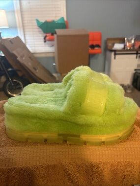 UGG Fluffy Green Slippers